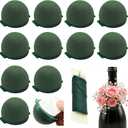 12 Pack Floral Foam Round, Green Mini Flower Holder Supplies Florist Form Blocks for Wine Bottle Decor, Wedding Birthday Centerpiece Decorations, Mother's Day Gifts