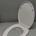 Delta Faucet Morgan Elongated Slow-Close White Toilet Seat with Non-Slip Seat Bumpers, White 811903-WH