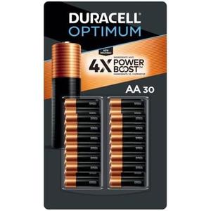 Duracell Optimum Coppertop AA Batteries with 4X Power Boost Ingredients 30 Count