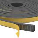 Weather Stripping Door Seal, Weather Stripping Window Seal, Self-Adhesive EPDM Foam Rubber Door Seal for Boat, Window and More, L:19.69ft/6m