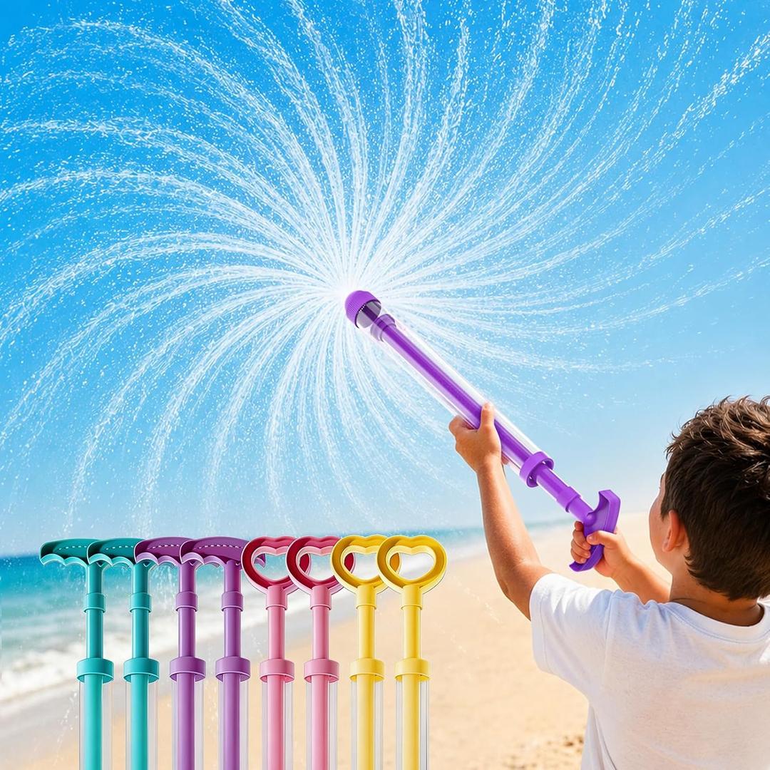 Water Spray Gun Fireworks 8 Pack, Firework Pattern Squirt Water Blaster with Pull Pump Action, Summer Pool Beach Ourdoor Water Toys for Kids Adults, Water Pistol Gifts for Boy Girl