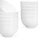 Foraineam 12 Pack 5 Inch Porcelain Bowls 14 Ounce White Round Bowl Set for Dessert, Ice Cream, Salad, Fruit, Small Side Dishes (14 fl oz)