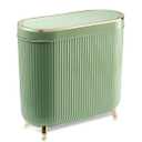 Supteron Bathroom Garbage Can with Lid 3.2 Gallon Narrow Garbage Can Small Plastic Garbage Bin 12 Liter with Press Type Lid for Bedroom Bathroom, Mint Green