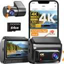 DDPAI 4K Dash Cam Front and Rear, Built-in 32G eMMC Dual Dash Car Camera,64GB Card Included Dashcam,Night Vision Dash Camera,5GHz WiFi, 7 Days Parking Mode,GPS,3" IPS, ADAS, WDR, Support 512GB,Z60