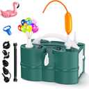 IDAODAN Electric Balloon Pump, Portable Electric Balloon Blower Machine Balloon Air Pump Dual Nozzle Rose Red 110V 600W Balloon Inflator for Party Decorations (Green)