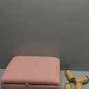 Teddy Velvet Small Ottoman Foot Rest, Foot Stools with Storage Small, Upholstered Rectangle Wood Ottoman with Safety Hinge Flip Top, Bed Stool for Bedroom Dorm Teddy Pink YD-JD136P