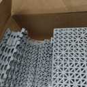 12 Pack 12" x 12" Interlocking Rubber Bathroom Flooring Tiles Non-Slip Splicing Waterproof Mat Modular Interlocking Cushion Mat for Drain, Deck, Pool, Patio, Balcony, Shower, Kitchen, Yard (Gray