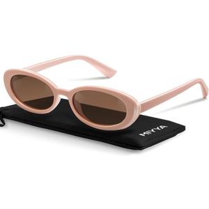 miyya Old Money Polarized Oval Sunglasses  2025 Edition, UV400 Protection, Feather-Light Fit & Trendy Colors (Pink/Brown)