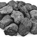 Skyflame 10LB Natural Lava Rocks for Fire Pits, Fire Tables, Fireplaces, Garden Landscaping Decoration, Indoor and Outdoor Use, 3"-5" Sizes, Black