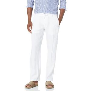 Perry Ellis Men's 100% Linen Drawstring Pants, Lightweight Breathable Fabric, Flat Front, Quarter Top Pockets, Regular Fit (38W x 32L, Bright White) Perry Ellis Men's 100% Linen Drawstring Pants, Lightweight Breathable Fabric, Flat Front, Quarter Top Pockets, Regular Fit (38W x 32L, Bright White)