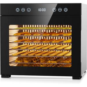 PSIIDAN Upgraded Food Dehydrator Machine, 650W Powerful Dehydrator with 8 Stainless Steel Trays & Interior Light, Adjustable Timer and Temperature for Jerky, Fruits, Herbs, Dog Treats