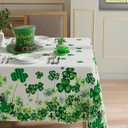 XCHI Watercolor Green Shamrocks Clovers St. Patrick's Day Tablecloth Rectangle Table Cloth Washable Table Covers for Indoor Dining Home Party Decorations 60x120 Inch