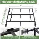 King Metal Bed Frame, 7 Inch Low Heavy Duty Platform Bed Frames King Size for Box Spring and Mattress, Easy Assembly, Noise-Free, Adjustable, Black