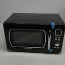 Nostalgia Mid-Century Retro Countertop Microwave Oven - Large 900-Watt - 0.9 cu ft - 8 Pre-Programmed Cooking Settings - Digital Clock - Kitchen Appliances - Black