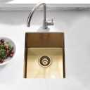 Gold Bar Sink Undermount,Wesliv 12x16 Inch Small Bar Sink Gold Undermount Kitchen Sinks Wet Bar Prep 16 Gauge Stainless Steel Single Bowl Rv Sinks with Bottom Grid