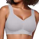 Jelly Bras for Women Plus Size Minimizer No Underwire Supportive Full Coverage Wider Straps Seamless Tshirt Bra, Light Purple, 2XL