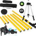 Laser Level Pole with Tripod, 13.8 Ft./4.2M Telescoping Pole&3.9 foot/1.2M retractable tripod,With 5/8&1/4 interface screws (6.25 inches/2.36 inches) thread for Rotary and Line Lasers