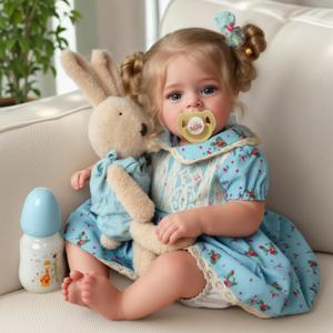 JIZHI Lifelike Reborn Baby Dolls - 18 Inch Realistic-Newborn Baby Dolls Blond Girl Handmade Real Life Toddler Dolls with Clothes for Kids Age 3+ JIZHI Lifelike Reborn Baby Dolls - 18 Inch Realistic-Newborn Baby Dolls Blond Girl Handmade Real Life Toddler Dolls with Clothes for Kids Age 3+