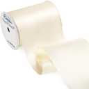 Ribbli Ivory Satin Ribbon 4 Inch Wide Ivory Ribbon for Wedding Chair Sash Grand Opening Ceremony Big Bows Gift Wrapping Floral Crafts Cake Decor-Double Faced Satin Continuous 10 Yards