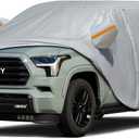 Car Cover for 2008-2026 Toyota Sequoia, Waterproof Custom-fit All Weather Sun Rain UV Dust Snow Wind Protection Outdoor Sequoia Full Car Cover with Door Zipper and Cotton Lining-Grey