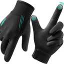 Winter Gloves for Men Women, Waterproof & Windproof Fleece Lining Warm Gloves for Cold Weather Non-Slip, Touchscreen Winter Running Gloves Thermal Gloves for Driving Cycling Hiking (Medium, Black)