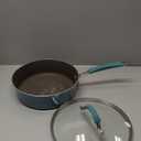 Rachael Ray Cucina Ceramic Nonstick Saute Pan with Lid, 3 Quart Non Stick Sauteuse Pan, Dishwasher Safe - Marine Blue