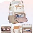 MATEIN Anti Theft Backpack for Women, 15.6 Inch Commute Work Backpack with Theftproof Zippers & RFID Pocket, Water Resistant Fashion Teacher Bag with USB Charging Port for Travel, Beige Khaki