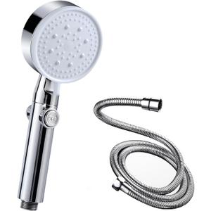 Shower Head,5 Functions High Pressure Shower Heads with Handheld,with Pause Button, High Flow Hand Held Shower Head, Handheld Showerhead Set Equipped with Stainless Steel Hose