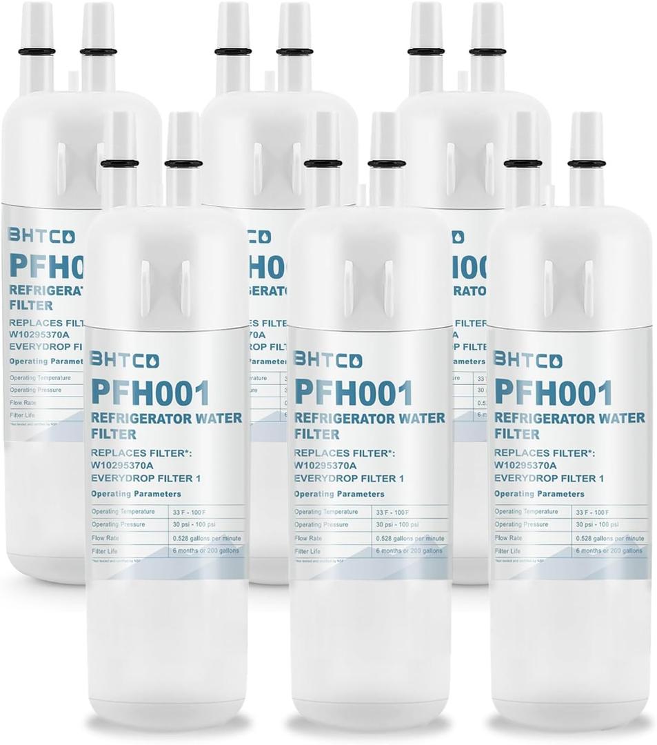 Water Filter Replaces WRS325SDHZ/ WRS325FDAM/ WRS325SDHW/ WRS325SDHB/ WRS325FDAW/ WRS325FDAB/ WRS325SDHV Model for Whirlpool Refrigerator- NSF Certified(6Pcs)