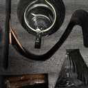 Pour Over Coffee Maker Set - Glass Dripper, Metal Stand, 600ml Heat-Resistant Server, 40 Filters - 4 in 1 for Home or Office (Bronze)