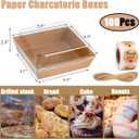 100 Pack Charcuterie Boxes with Clear Lids - Eco-Friendly, Portable, and Leak-Proof Food Containers for Various Delights - 50 Brown & 50 White (Brown&WhiteRectangle)