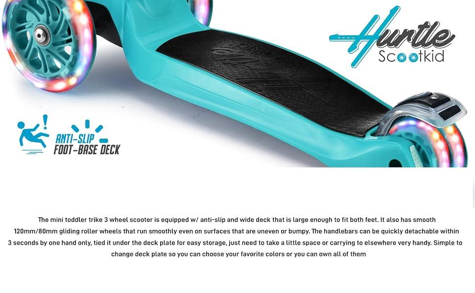 Hurtle Kids Scooter, 3-Wheel, Foldable & Removable Seat, Toddler Scooter
LED light-up wheels, 4-height handlebar and lean-to-steer control for confident cruising, ages 2-12, up to 132 lbs