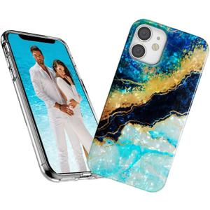 for iPhone 11 Case for Girl Women Men, Glitter Pearly Shell Luster Sparkle Bling Soft TPU Slim Thin Girl Women Protective Phone Case Cover for iPhone 11 6.1,Blue Gold Marble