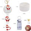 Stanley Cup Accessories Set - Silicone Straw Cover, Boot, Lipstick Holder, Charms for 40oz & 30oz Tumbler. (Santa Claus)
