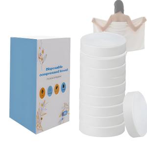 10-PCSTravel & Hiking Extra-Large Disposable Compressed Bath Towels - 70140cm, No Rinse, Quick-Dry, Hygienic & Space-Saving for Camping, Gym & Hotel Use