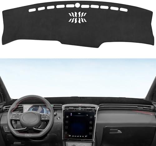 YOJOJOCO Dash Cover Compatible with Hyundai 2022 2023 2024 Tucson Accessories Flannel Dashboard Cover Dash Mat Center Console Cover Sunshield Protector Pad
