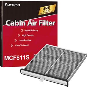 Puroma Cabin Air Filter with Activated Carbon, Replacement for CF11811, CPJ6X, CAF1907P, CAF1907C, CU24009, Compatible with Mazda 3, Mazda 6, CX-5, MP11-1K-D45, KD45-61-J6X, KR11-61-J6X