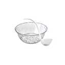 S.G Premium Quality Plastic Punch Bowl with Ladle - 2 Gallon Punch Bowl with Ladle - Embroidered Design 8 Quart large Serving Bowl with 5 oz Plastic Serving Ladle/Spoon for Parties, Holidays, and more: Punch Bowls