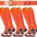 Youper Youth Elite 3 Pairs of Cotton Baseball & Softball Socks & Belt for Boys & Girls, Pack Of 2 M