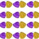 DILIBRA 24 Pcs Metallic Cheerleading Pom Poms for Kids, Cheerleaders Cheer Pom Poms with Baton Handle, Cheering Squad Hand Flower for Adults Team Spirit Sports Game Dancing Party
