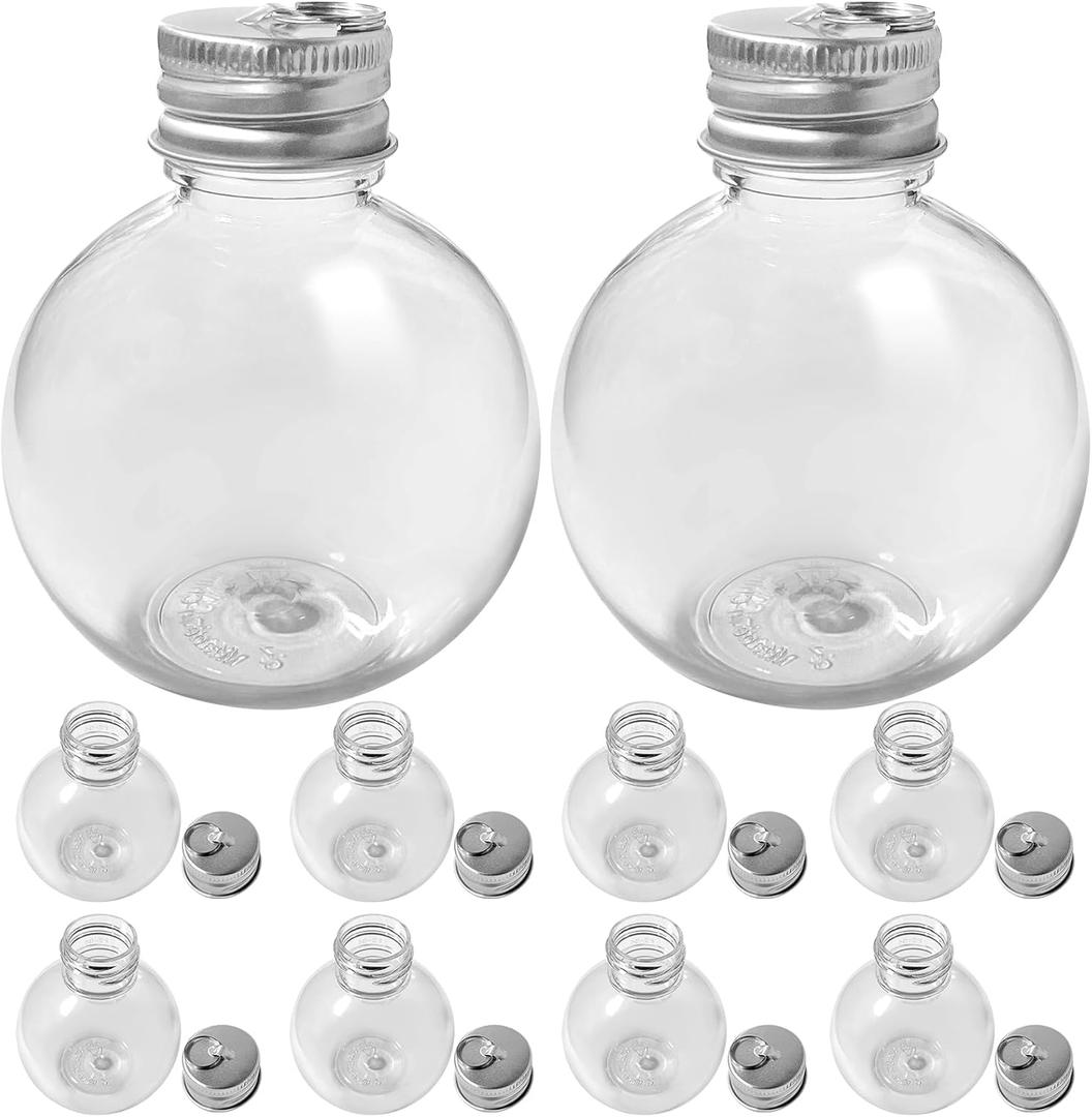10Pcs Booze Balls Christmas Ornaments Fillable Booze,Clear Christmas Ornament Drink Balls,Ornament Shot Glasses for Xmas Home Holiday Wedding Party Decoration