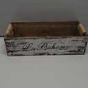 Farmhouse Distressed Wooden Storage Box, Rustic Bathroom Decor Box, Decorative Toilet Tank Basket Nice Butt, Vintage Countertop Organizer Box with Handles (Distressed White)