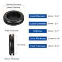 uxcell 6Pcs Rubber Grommets 2" (50mm) Drill Hole, 1-3/4" (42mm) ID Double Sided Hole Plugs Ring Gasket for Firewall Cable Wire Protecting, Black