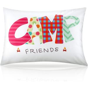 Moukeren Camp Friends Girl Autograph Pillowcase Summer Camp Pillowcase Travel Pillow Case Travel Pillow Cover for Kids Package Stuff Essentials Sleepaway Accessories (Multi Colors, 1 Pcs)