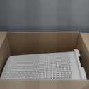 Mind Reader Slim Laundry Hamper with Lid, 60L Tall Clothes Basket, Narrow Tapered Design for Bathrooms, Closets and Laundry Rooms, Plastic, Ivory (1 Piece)