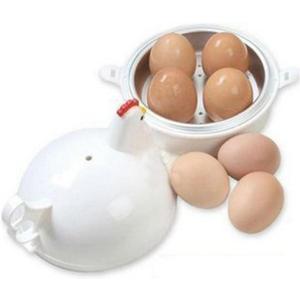 Microwave Egg Boiler, 4 Eggs Boiler Cooker Microwave Egg Steamer, Microwave' Eggs Boiler with Lid for Soft/Hard Boiled Eggs' Microwavable Egg' Poacher Cooking Kitchen Tools (COLOR:White)