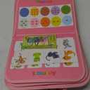 Toddler Busy Board - Montessori Toys for Toddler Girl Birthday Gift, Educational Learning Sensory Busy Book for Toddlers Girls, Toddlers Activities Toy for Airplane Car Travel (Pink)