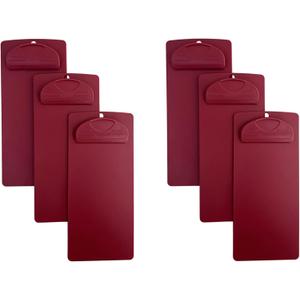 Plastic Clipboard, for Memo, Menu, Credit Card Receipt, Red, 6-Pack (3-x-7 in)