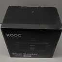 KOOC 4-Quart Slow Cooker, 3 Cooking Settings, Dishwasher Safe Ceramic Crock, Lid, Free Pot Liners Included, GREY, Ellipse Pot