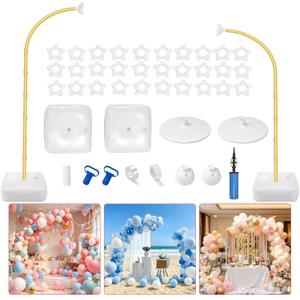 Balloon Arch Kit,Adjustable 8.2FT & 6FT Half Balloon Arch Stand with Base for Birthday Wedding Baby Shower Graduation Party Decorations(Gold)